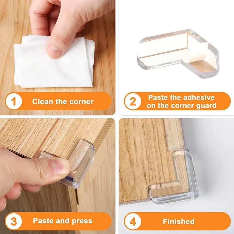 4 pièces/10 pièces Protecteur de sécurité en silicone pour enfants Bébé Couverture de protection des angles de table Bébé Protège-bords anti-collision