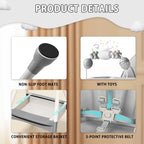 Chaise haute bébé pliable 6 mois et plus, avec grand tapis antidérapant et porte-jouets, facile à nettoyer pour l'alimentation, E500