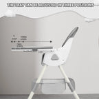 Chaise haute bébé pliable 6 mois et plus, avec grand tapis antidérapant et porte-jouets, facile à nettoyer pour l'alimentation, E500