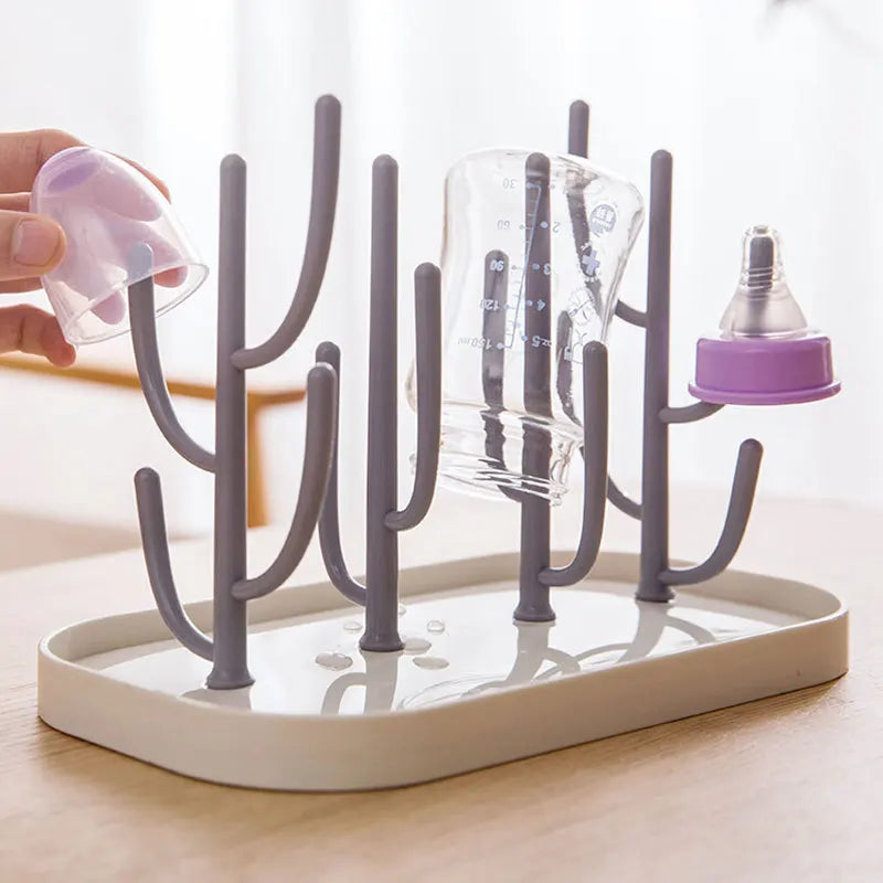 Nouveau bac à bouteilles sèches Porte-bouteilles de bébé Racks de séchage de drainage Bleu Rose Sèche-linge pour biberons Égouttoir de rangement Porte-bouteilles de séchage